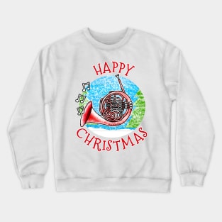 Christmas French Horn Hornist Brass Musician Xmas 2022 Crewneck Sweatshirt